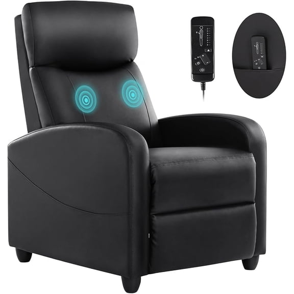 Recliner Chair for Living Room, Leather Recliners, Home Theater Seating with Lumbar Support with Adjustable Backrest and Footrest, Modern Living Room Furniture with Padded Seat Backrest