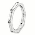 thumbnail image 1 of Sterling Silver Stackable Expressions White Topaz Ring Size 6, 1 of 3