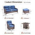 thumbnail image 2 of Gymojoy Patio Furniture 6 Pieces Wicker Outdoor Sectional Sofa Sets, Rattan Conversation Set with Fire Pit Table, Swivel Chairs for Backyard, Pool, 2 of 14