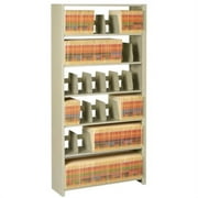 Tennsco Shelving Starter Unit 36" x 12" x 76" - 6 x Shelf(ves) - Letter - Vertical - 400 lb Load Capacity - Sand - Steel - Recycled - Assembly Required