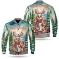 thumbnail image 3 of Merry Christmas Santa Reindeer Antlers Cavalier King Charles Spaniel Sleigh Xmas Winter Holiday All Over Print 3D Baseball Jacket Dog Lover Gifts Bomber Jacket Softball - 00023, 3 of 6