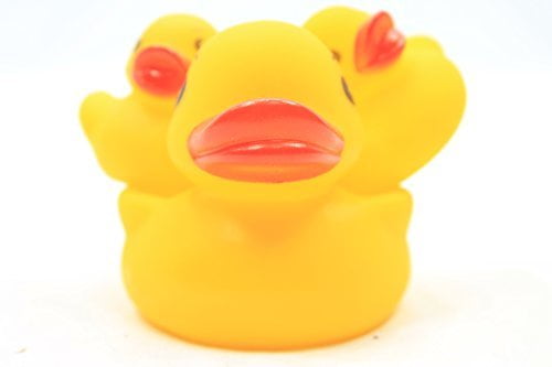 ~1 Large /& 3 Small Yellow Ducks NEW Rubber Ducky Bath Toy Party Favor Set of 3