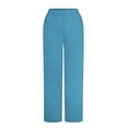thumbnail image 4 of Domuza Medical Scrub Pants Women Soft Stretch Wide-Leg Anti-Wrinkle Pants Summer Pants for Medical Uniform with Multi-Pockets Blue M, 4 of 4