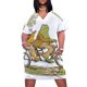 thumbnail image 2 of Vestido holgado de verano con estampado de rana y Sapo para mujer traje holgado con bolsillos diseño de lujo para fiesta, 2 of 7