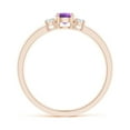 thumbnail image 2 of ANGARA Natural Classic Amethyst and Diamond Three Stone Engagement Ring in 14K Rose Gold for Women (Size-4mm) | February Birthstone, Anniversary, Jewelry Gift for Women | Natural Amethyst Ring, 2 of 9