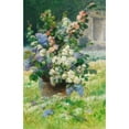 thumbnail image 3 of Eugène Henri Cauchois 11x14 Black Modern Framed Museum Art Print Titled - Lilac Branches and Hollyhocks (Around 1900), 3 of 5