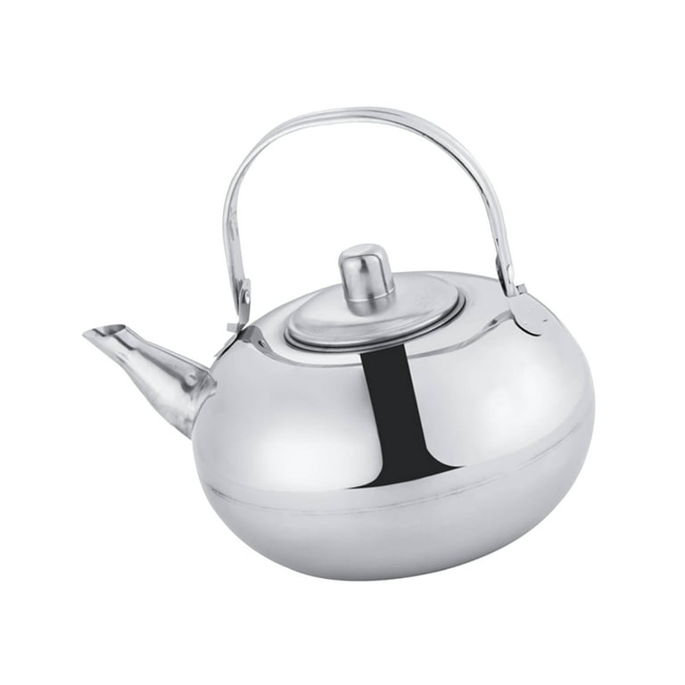 Thick Stainless Steel Tea Pot Insulated Kettle Thermal Teapot Water Pot for  Kitchen Restaurant Hotel (Silver, 1.5L)