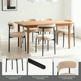 thumbnail image 5 of Medieval Modern Dining Chair Set of 4, Round Seat Cushions Black Metal Legs Curved Back, for Restaurants Dining Rooms Kitchen Home, Easy to Assemble, Beige, 5 of 10