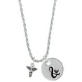 thumbnail image 1 of Delight Jewelry Silvertone Mini Caduceus Silvertone Script Initial Disc - & - Charm Necklace, 20"+3", 1 of 4