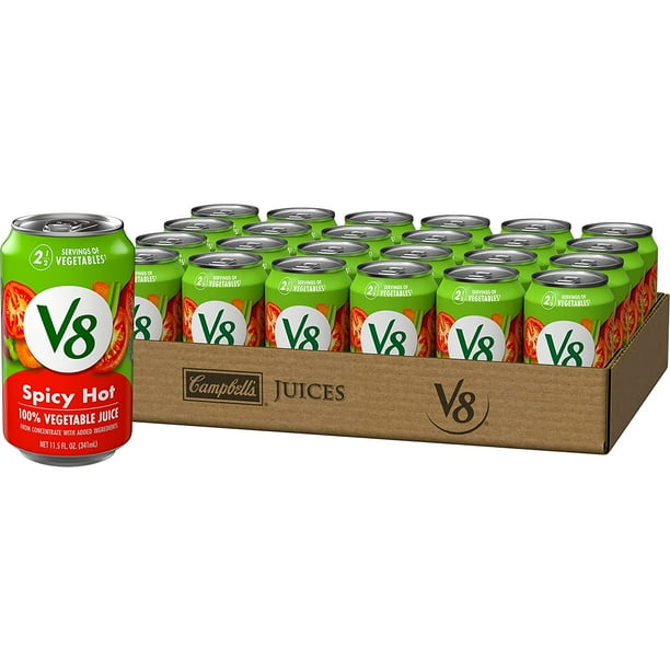 V8 Spicy Hot 100 Vegetable Juice, 11.5 Fl Oz (Pack of 24)