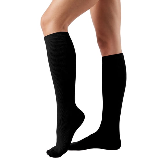 CUZIBR Socks For Women Compression Socks Solid Knee High Socks Calf Sleeve Running Cycling Fitness Sports Comfy Dailywear,Black,L