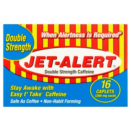 Jet-Alert Double Strength Caffeine Caplets 200 Mg 16 Ct