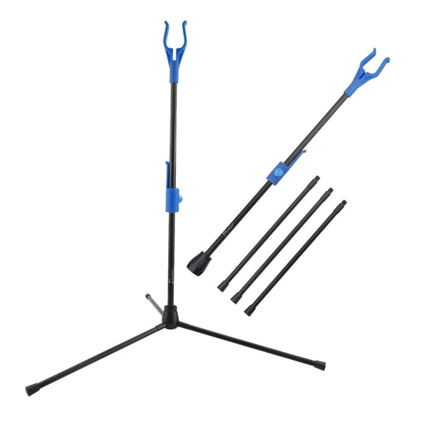 Soporte para arco recurvo para tiro con arco, colgador para arco compuesto, soporte para arco azul, soporte para arco recurvo tradicional, arco de fibra de vidrio de 17,5 "de altura