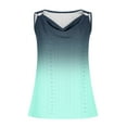 thumbnail image 4 of Jewelreauty Womens Notched Neck Casual Tank Tops Summer Sleeveless Eyelet Shirts Basic Loose Tunic Blouse (L, Mint Green), 4 of 5