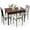 Brown, variant on Costway 5 Piece Dining Set Wood Metal Table and 4 Chairs Kitchen Breakfast Furniture