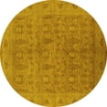 thumbnail image 1 of Ahgly Company Indoor Round Oriental Yellow Traditional Area Rugs, 5' Round, 1 of 4