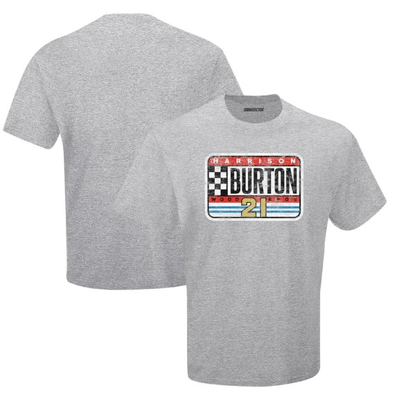 Men's Checkered Flag Gray Harrison Burton Vintage T-Shirt