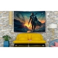 thumbnail image 3 of JOOCAR Tapestry Banner Star Wars Mandalorian Yoda Blue Death Star Wall Posters Wall Hanging Decoration for Bedroom Dorm Cool-for Party Art Wall Tapestry (59" x 71), 3 of 6