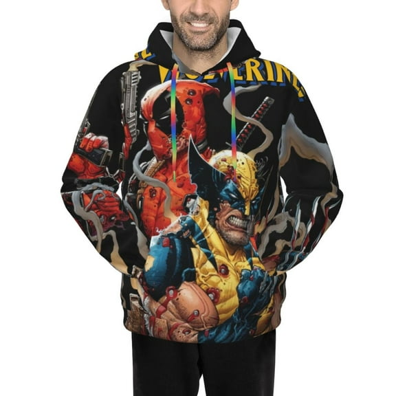Wolverine Men's Hoodie Novelty Pattern Adult Hooded Sweatshirts Casual Unisex Pullover for Women Youth