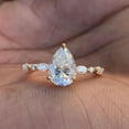 thumbnail image 3 of solitaire jewels 2CT Pear Moissanite Hidden Halo Engagement Ring For Women, 14K Rose Gold, 3 of 5
