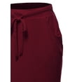 thumbnail image 5 of A2Y Women's Elastic Waist Self Tie Tulip Hem Side Pocket Skirt Dark Burgundy S, 5 of 5