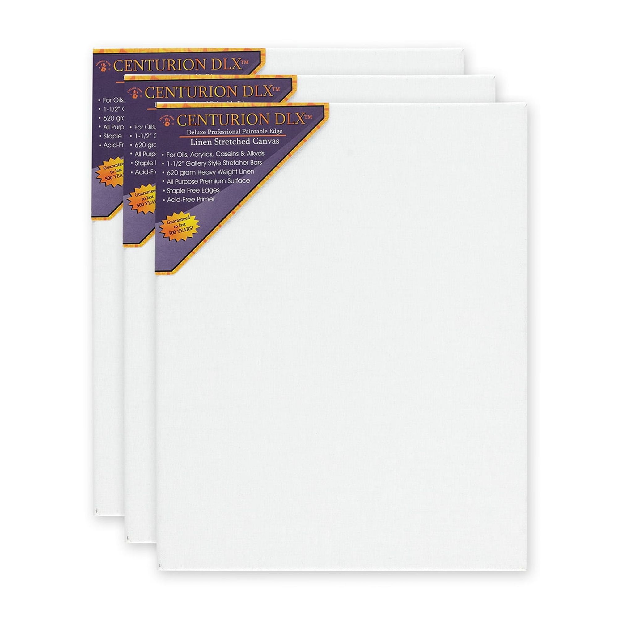 Centurion DLX Acrylic Primed Linen Canvas - Boxes of 3