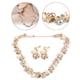 thumbnail image 3 of Conjunto de aretes y collar de perlas de imitación para mujer Conjunto de joyería nupcial con diamantes de imitación (oro), 3 of 12