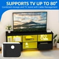 thumbnail image 2 of Dextrus Modern TV Cabinet with Vibrant LED Lights, 70" Entertainment Center, Fits TVs up to 80", Black, 2 of 7