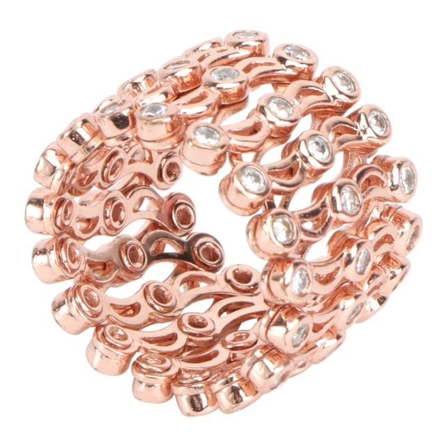 Milisten 1PC Stylish Stretchable Ring Female 2 in 1 Bracelet Ring Silver Rhinestone Ring