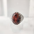 thumbnail image 2 of Mahogany Jasper Mans Ring, Natural Mahogany Jasper Ring, Silver Jewelry, 925 Silver Ring, Birthday Gift, Heavy Mens Ring, Arabic Design, Ottoman Style Ring, Christmas, Turkey Mens Signet Ring, 2 of 7