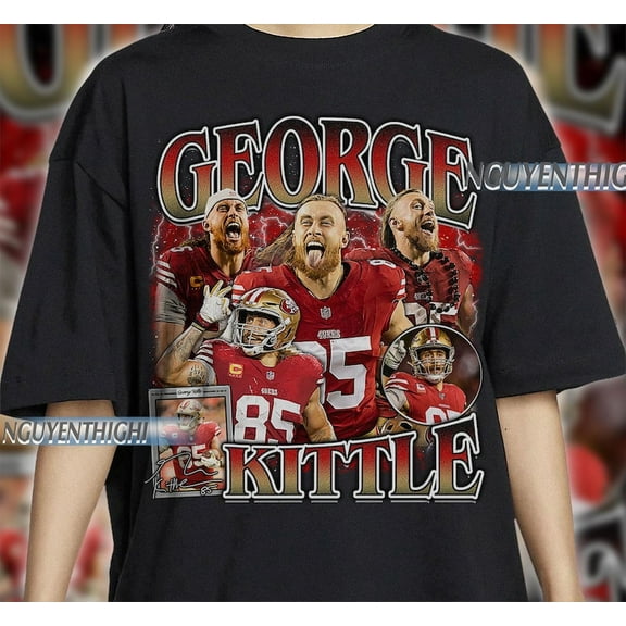 George Kittle Vintage 90s Graphic Style T-Shirt, George Kittle Shirt, Vintage Oversized Sports T-Shirt, Unisex Shirt