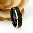 thumbnail image 2 of Men's Women's Tungsten Wedding Band Engagement Ring 6mm Black & Gold Plated Ring, SZ 6, 2 of 3