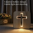 thumbnail image 3 of Lámpara de noche 3D LED USB de madera tallada para niños, lámpara de mesa decorativa de 2,5 W, con forma de cruz., 3 of 5