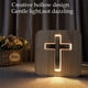 thumbnail image 3 of Lámpara de noche 3D LED USB de madera tallada para niños, lámpara de mesa decorativa de 2,5 W, con forma de cruz., 3 of 5
