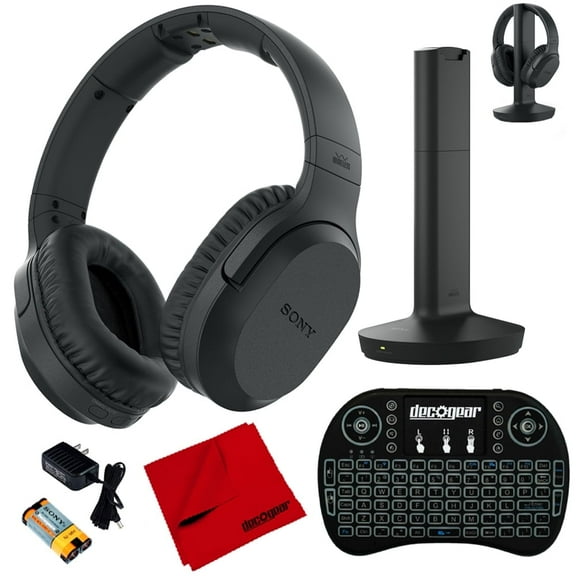 Sony RF400 Wireless Home Theater Headphones w/ Deco Gear Accessories Bundle