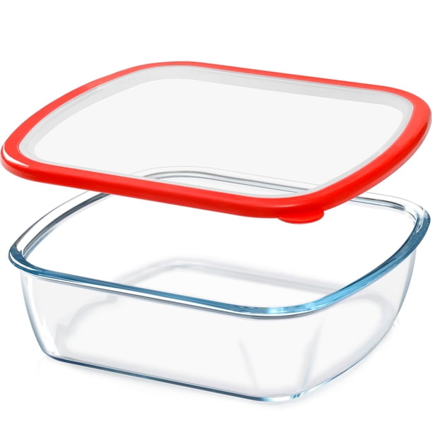 Fuente de vidrio para hornear NUTRIUPS 9 x 9 con tapa de 2,6 L para horno