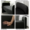thumbnail image 7 of 52" Accen Upholstered Ottoman, Modern End of Bed Bench with Wooden Frame, Long Teddy Fabric Sofa Couch Bench for Living Room, Entryway, Bedroom, Balck, 7 of 7