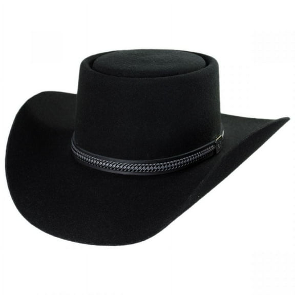 Stetson Men's Chinook Wool Leather Hatband Western Cowboy Hat - Black 6 7/8