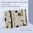 thumbnail image 3 of Yayeee Toggle Light Switch Wall Plate 2-Gang 4.56"x4.48" Decorative Outlet Cover, Stripes Pattern, 3 of 7