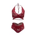 thumbnail image 1 of Lencería sexy a la moda para mujer, medias de red, encaje, flores, hueco, Sexy, cuello Halter, malla, entrepierna abierta, bragas, traje Fridja nalpqowj41844, 1 of 9