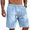 Light Blue_#01, variant on Sewkxo Men's Linen Shorts Casual Elastic Waist Drawstring Summer Beach Vacation Golf Shorts with Pockets,Navy 2XL
