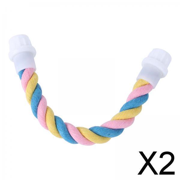 Cuerdas para pájaros Yinane soporte para percha Cuerda de escalada para loro 9,6 pulgadas multicolor 2 piezas