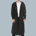 thumbnail image 4 of Hvyesh Men Black Waterproof Long Raincoat Rain Coat Hooded Trench Jacket Outdoor Hiking, 4 of 9
