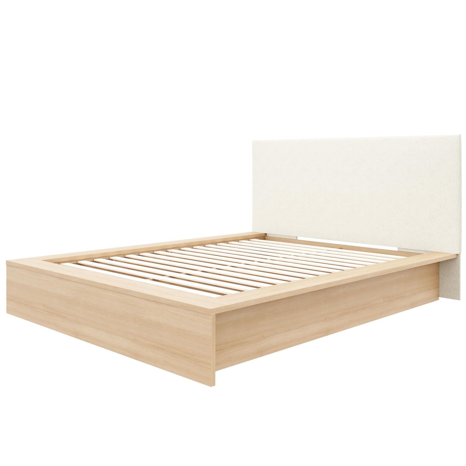 Jane Queen Size Platform Bed with Upholstered Headboard