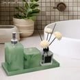 thumbnail image 4 of Vanity Tray,Marble Pattern Decor Bathroom Counter Tray, Jewelry Dish Bathroom Vanity Organizer, Perfume Tray for Tissues, Candles, Soap, Towel, , Jade Green, 4 of 8