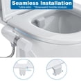 thumbnail image 3 of Toilet Bidet Attachment Non-Electric Dual Nozzle – Self-Cleaning Frontal & Rear Wash, Adjustable Water Pressure, Fresh Cold Water Sprayer, Ultra-Slim Easy to Install,Toilet Seat Attachment, Black, 3 of 6