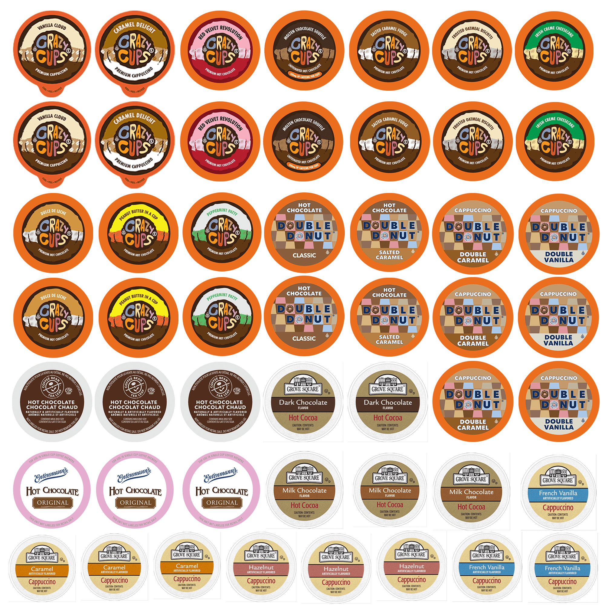 Perfect Samplers Hot Chocolate Single Serve Cups for Keurig K cup