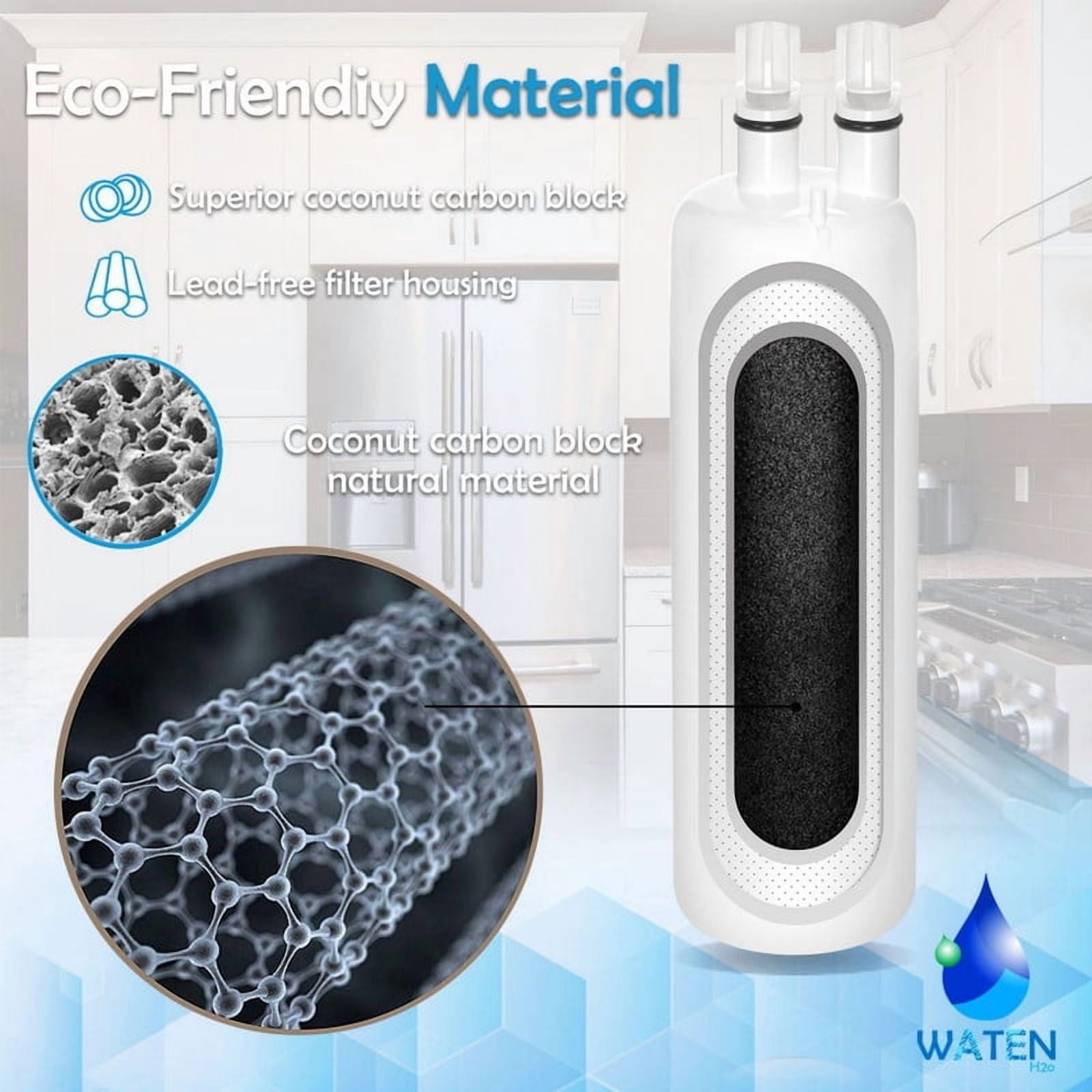 WATEN H2O EDR1RXD1 Water Filter 1 Replacement, Compatible with W10295370A, WHR1RXD1, EDRIRXD1B, 9081 9930 46-9081 46-9930, 3 Pack