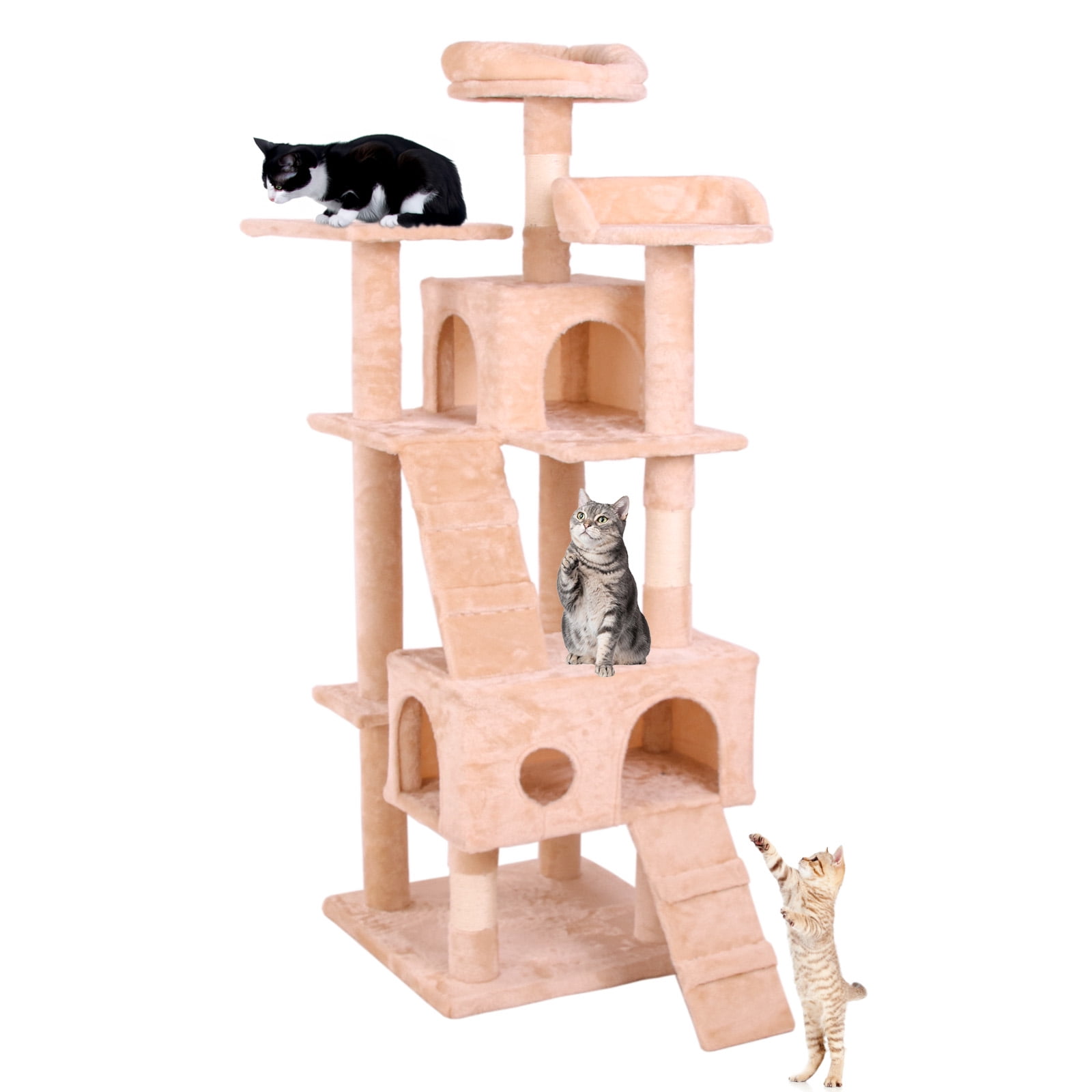 Cat Climbing Frame Covered Scratching Posts Cat Tree Pet Furniture