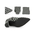 thumbnail image 2 of BLISSFUL STEP Pointed Toe Plaid Chunky Heel Ankle Boots for Women Black 8, 2 of 6